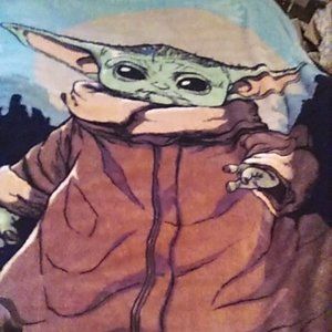 Starwars Yoda Plush Blanket 63"x78" Faux Fur Super Soft Warm